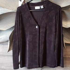 Chico's Travelers, Brown One Button Jacket, Size 1